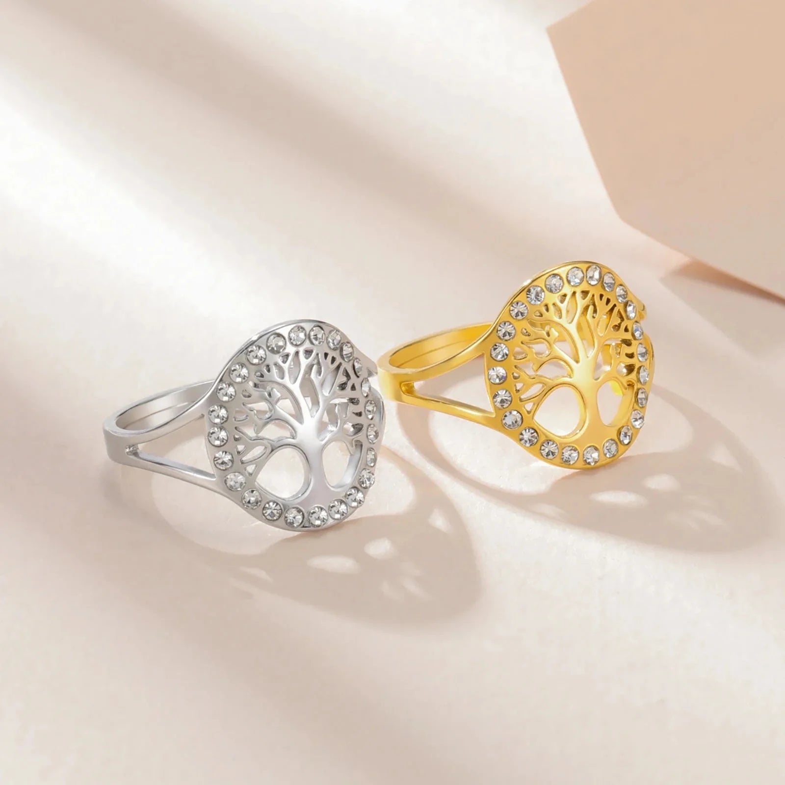 Anillo Árbol de la Vida con Circonio para Mujer en plata