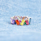 Bague arc-en-ciel géométrique