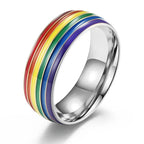 Bague arc-en-ciel homme