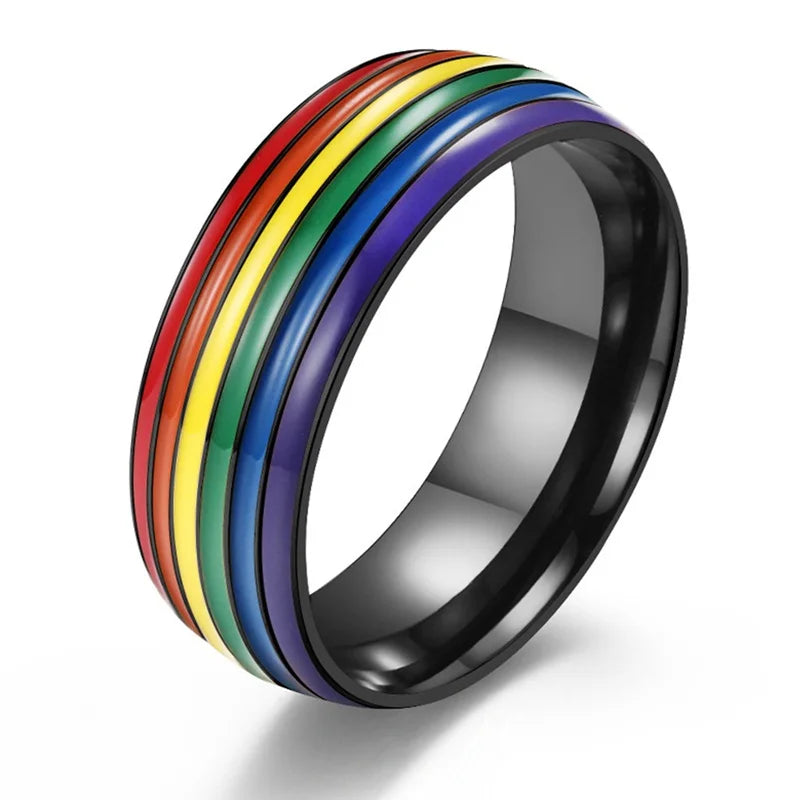 Bague arc-en-ciel homme