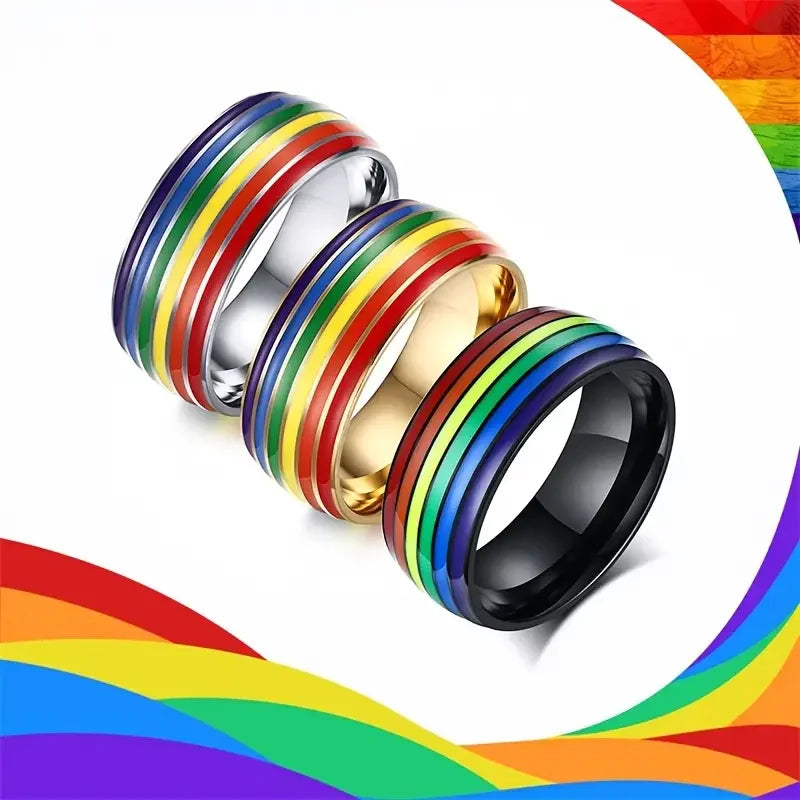 Bague arc-en-ciel homme