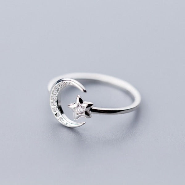 Anillo Astros Luna y Estrellas Mujer
