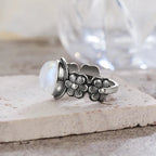 Anillo con Aro Floral Piedra de Luna