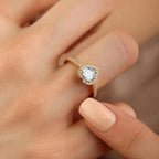 Anillo con Corazón y Circonita blanca y plata