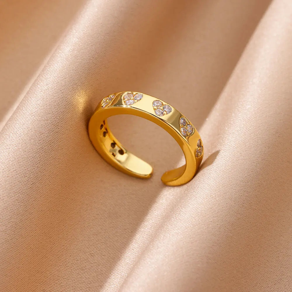 Anillo con Corazones de Circonio B