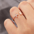 Anillo con Cruz para Mujer Oro & Plata Plata