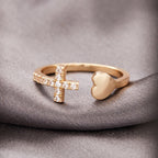 Anillo con Cruz para Mujer Oro & Plata Oro