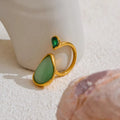 Anillo con Gota de Agua en Piedra Natural y Circonio