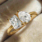 Anillo con Gota de Agua en Circonio oro