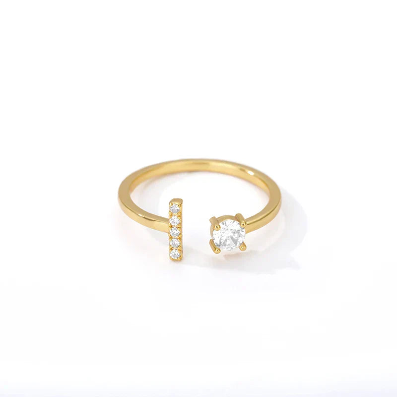 Bague avec initiale en strass pour femme - lettre