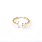 Bague avec initiale en strass pour femme - lettre