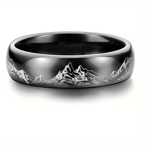 Anillo con Montañas para Hombre negro