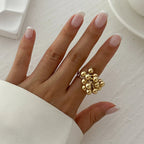 Anillo con Perlas Plateadas o Doradas oro