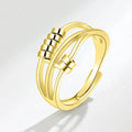 Anillo con Perlas Giratorias contra la Ansiedad para Mujer oro