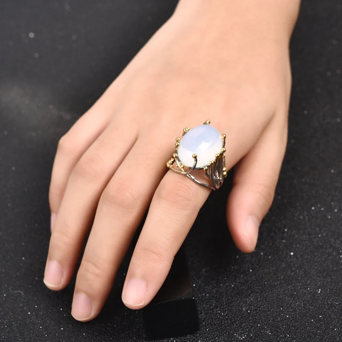 Anillo con Piedra Natural Piedra de Luna