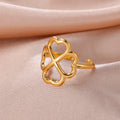 Anillo con Trébol de 4 Hojas para Mujer oro