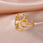 Anillo con Trébol de 4 Hojas para Mujer oro