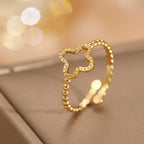 Anillo con Trébol de 4 Hojas para Mujer oro