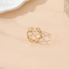 Anillo con Tréboles de 4 Hojas de la Suerte oro