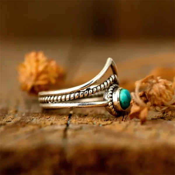 Anillo Bohemio con Piedra Natural
