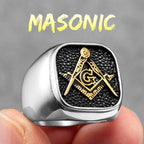 Anillo de Sello Francmasonería para Hombre plata oro