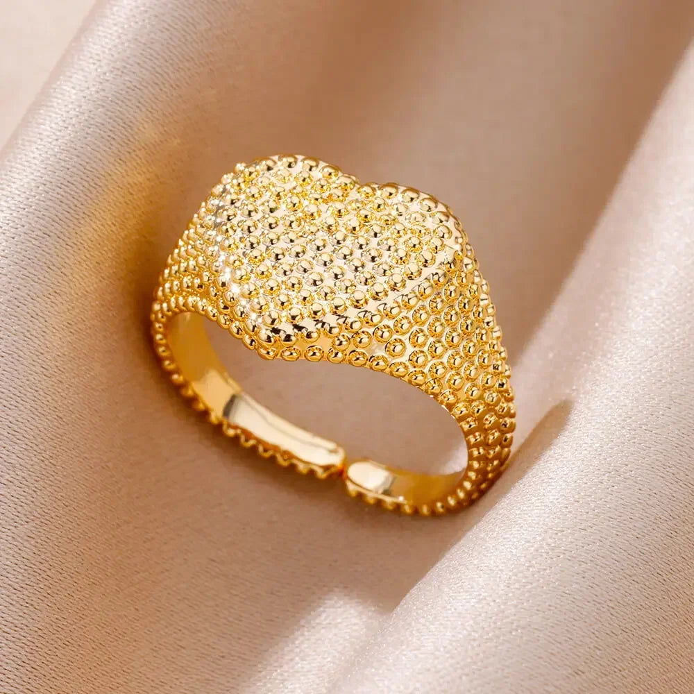 Anillo Corazón Banda Mujer Oro