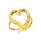 Anillo de Corazón Ajustable para Mujer en Oro