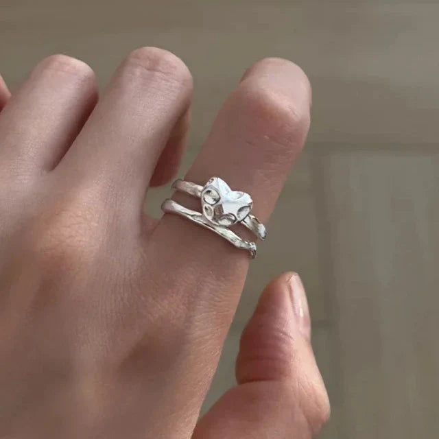 Anillo Corazón Doble
