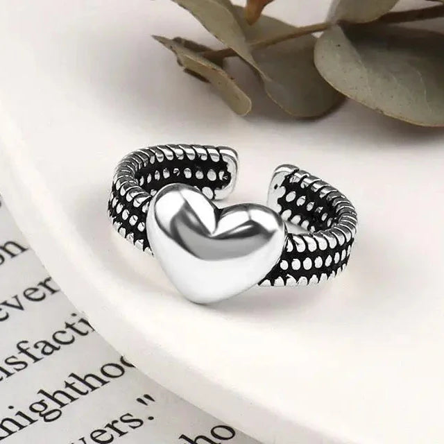 Anillo Corazón Retro para Mujer