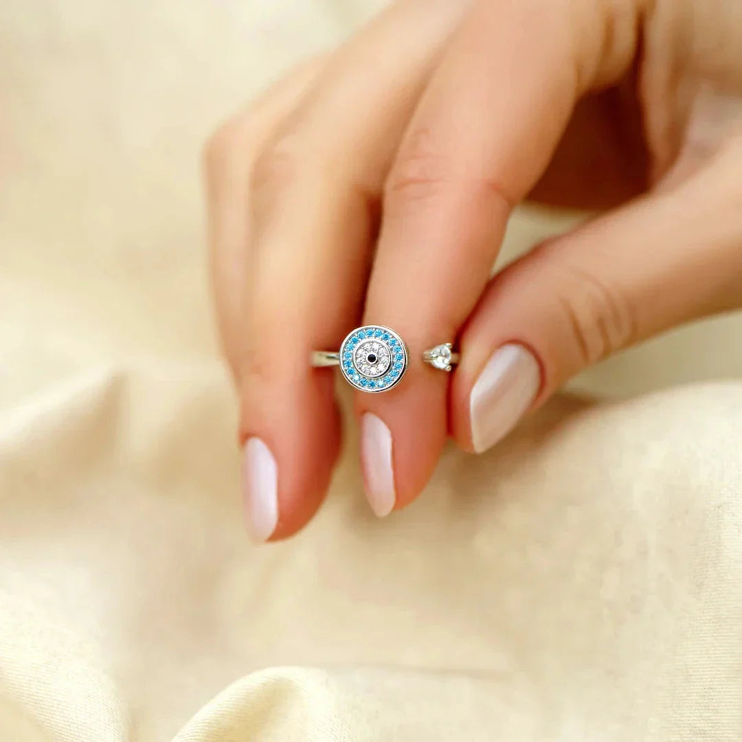 Anillo Contra la Ansiedad Ojo Azul Griego Turco Matiasma Mataki