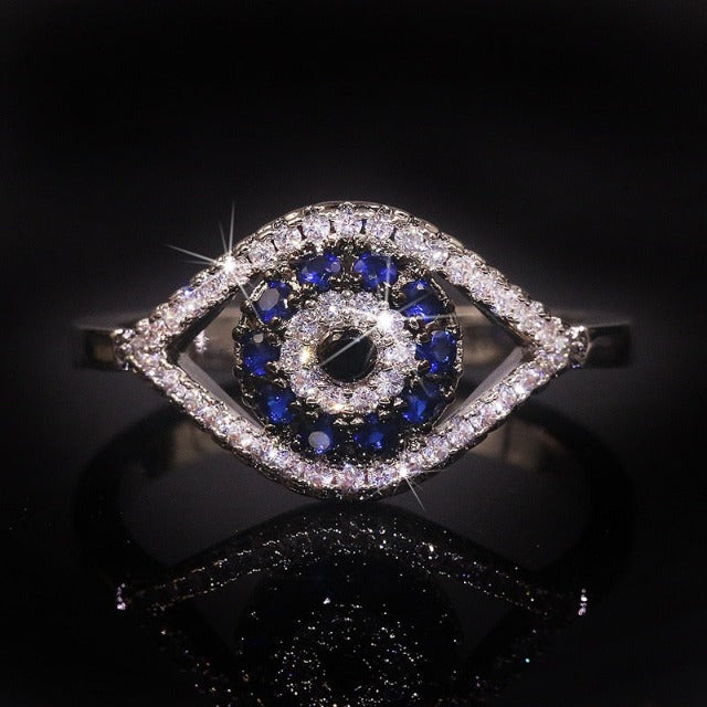 Anillo Contra el Mal de Ojo Azul Griego Turco Matiasma Mataki