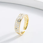 Anillo contra el Mal de Ojo Azul Turco Anillo blanco