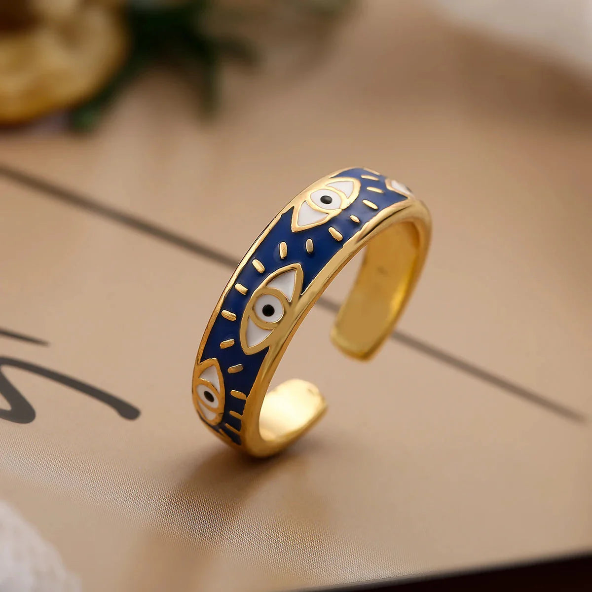 Anillo contra el Mal de Ojo Azul Turco Anillo azul
