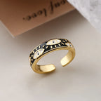 Anillo contra el Mal de Ojo Azul Turco Anillo negro