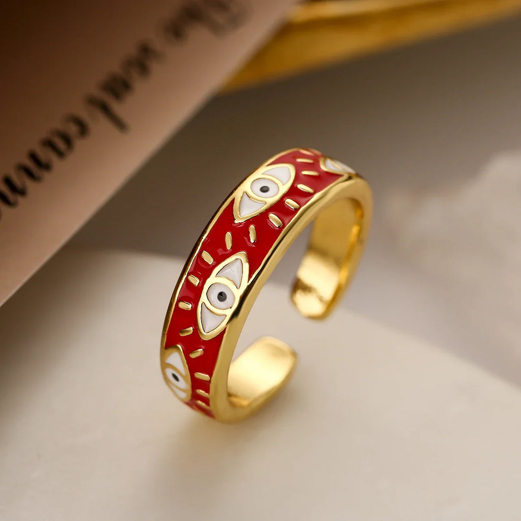 Anillo contra el Mal de Ojo Azul Turco Anillo rojo