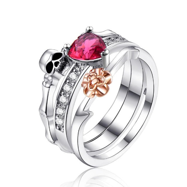 Anillo de Calavera de Plata para Mujer