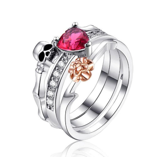 Anillo de Calavera de Plata para Mujer