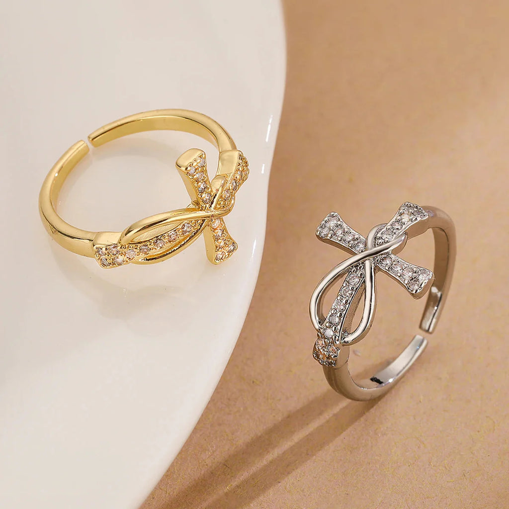 Anillo Cruz Cristiana Circonio Mujer