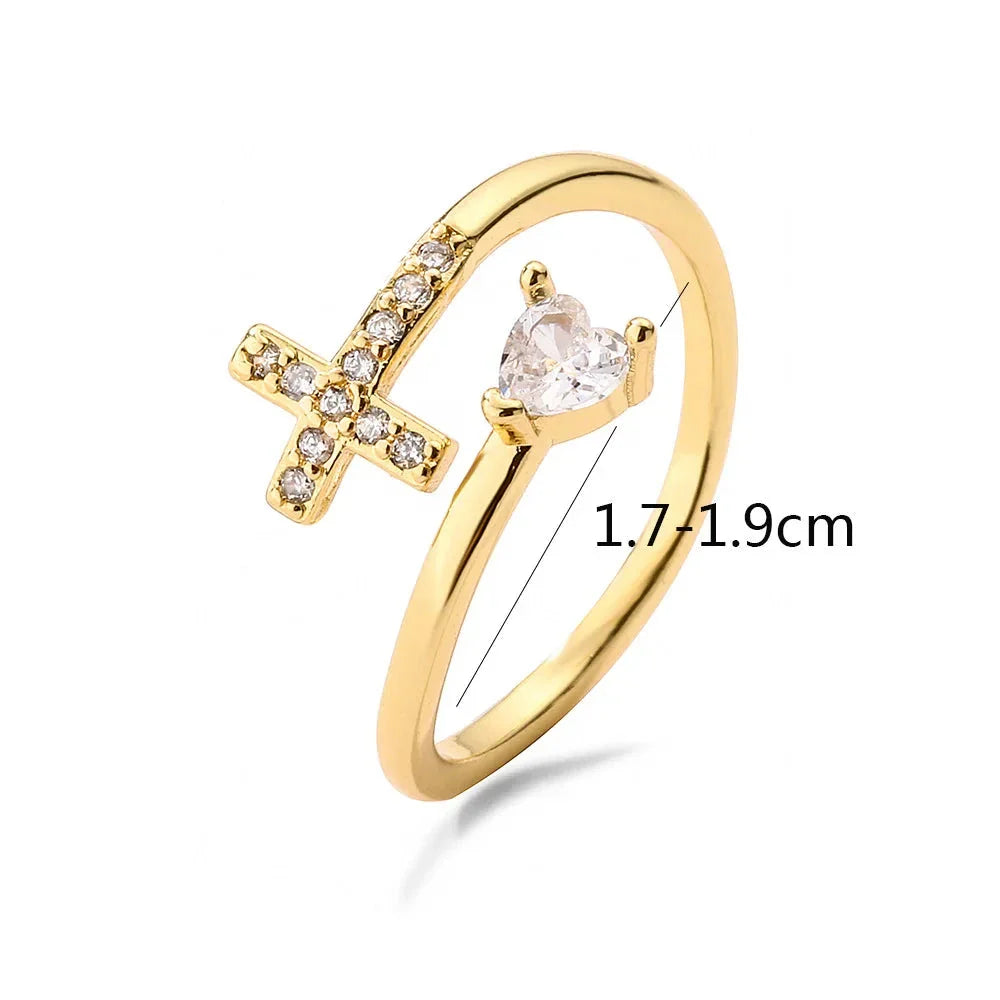 Anillo Cruz & Circonio Mujer