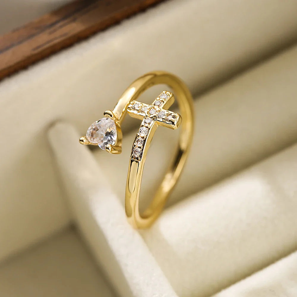 Anillo Cruz & Circonio Mujer
