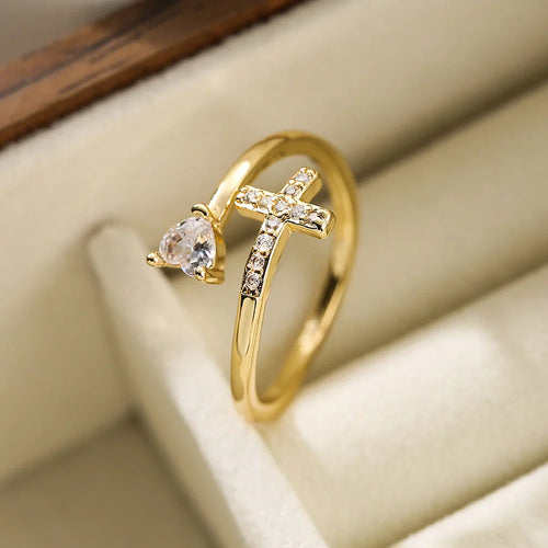 Anillo Cruz & Circonio Mujer