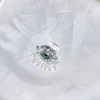 Anillo de Protección con Ojo Azul y Perlas plateadas