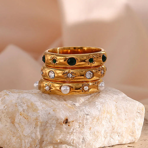 Anillo de Estilo con Perlas y Circonio 3