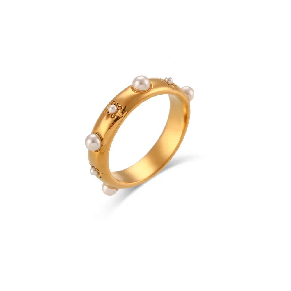 Anillo de Estilo con Perlas y Circonio 2