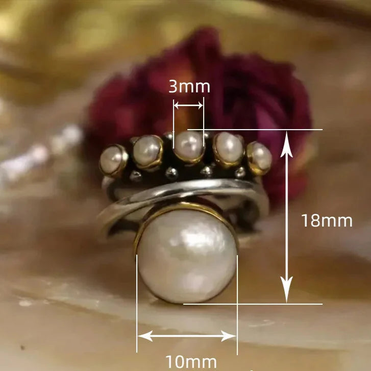 Anillo de Estilo Vintage con Perla