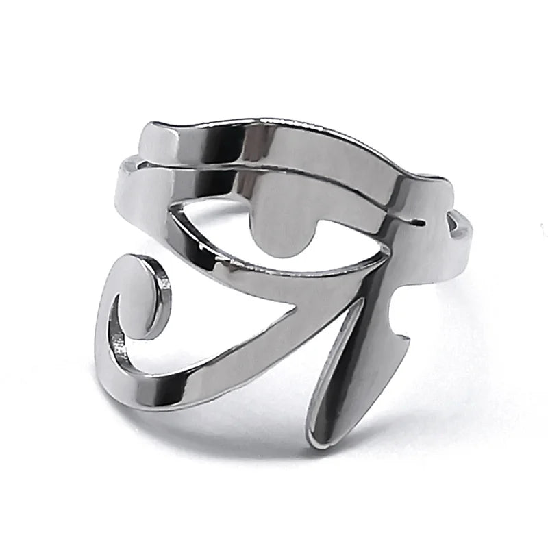 Anillo Egipto Ojo de Horus Oudjat Hechicería plata