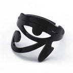 Anillo Egipto Ojo de Horus Oudjat Hechicería negro