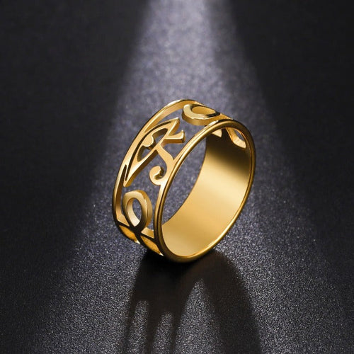 Anillo Egipcio Mujer Ojo de Horus Anillo oro