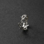 Anillo en Ramas de Coral Plateado
