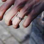 Anillo en Ramas de Coral Plateado